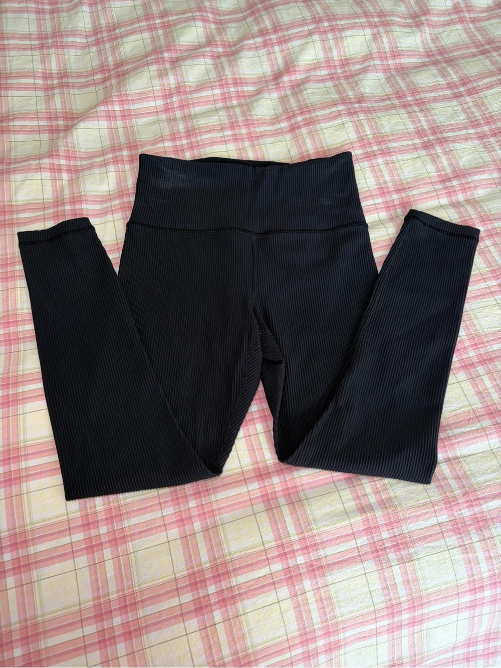 Athleta Black Ribbed Elation Rib Leggings